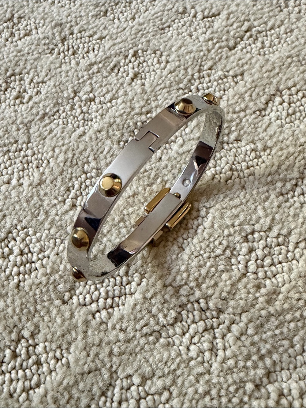 Michael Kors Two-Tone Stud Accent Bangle - Silver & Gold